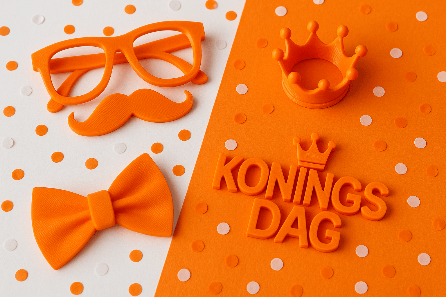 Koningsdag accessoires 3D printen: oranje feestattributen op maat