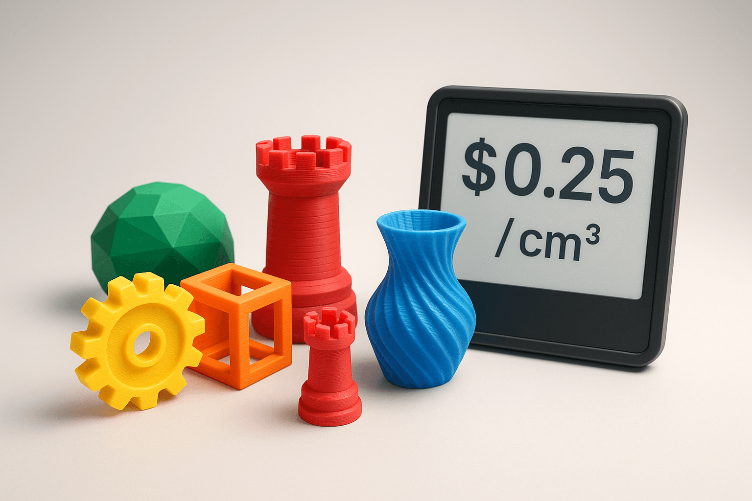 Prijs 3D printen per cm³: zo wordt jouw model geprijsd